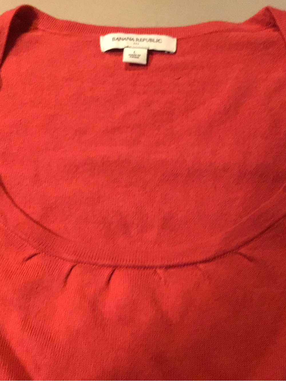 Banana Republic Scoop Neck Tee in Coral Red - Picture 2 of 14